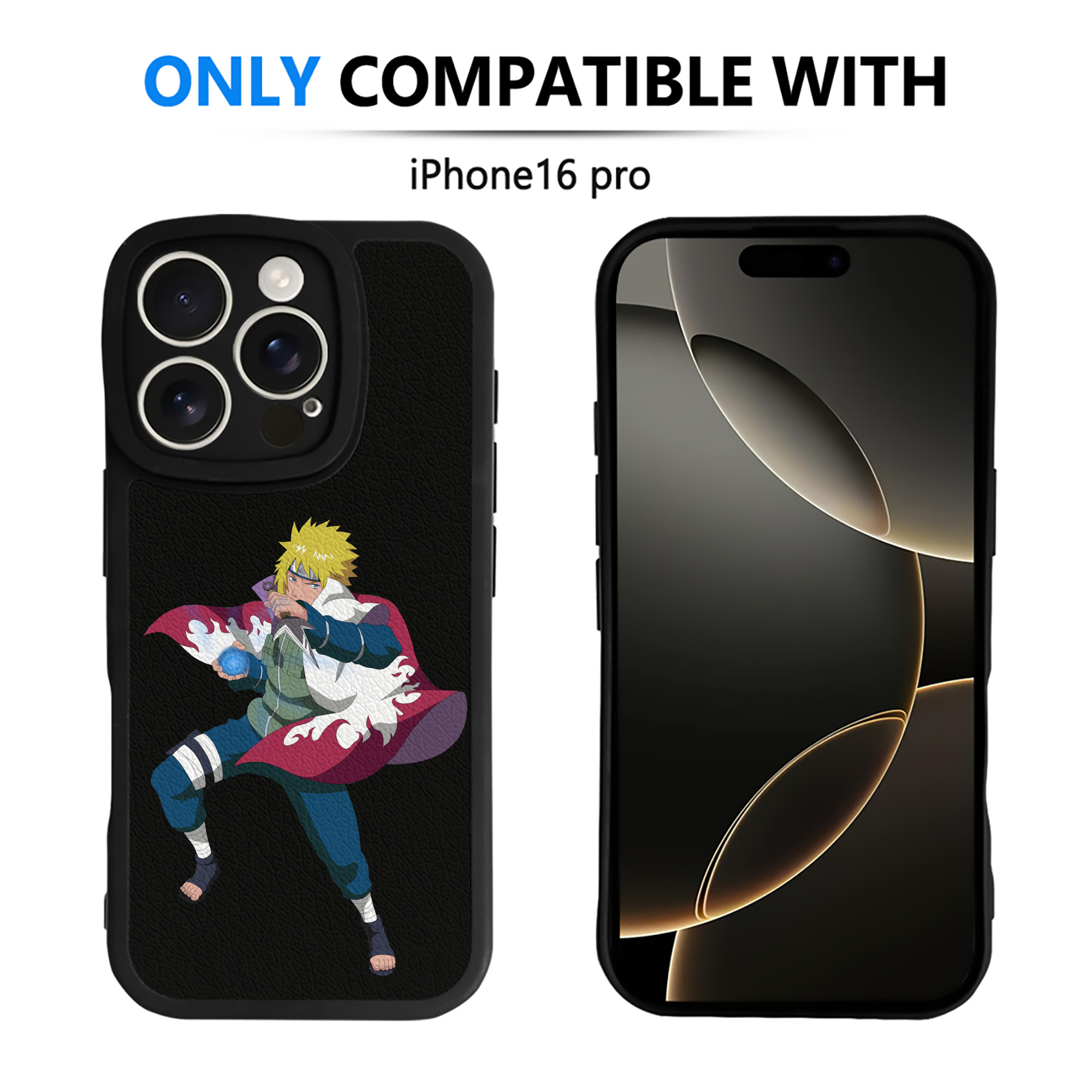 （画像用） NARUTO -ナルト- 波風 ミナト Namikaze Minato 【iPhone 16シリーズ対応】シリコンスマホケース（レザー調） 材質：シリコン